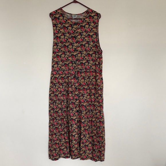 Laura Ashley Dresses & Skirts - Laura Ashley Blue and Pink Floral Midi Dress Size 10